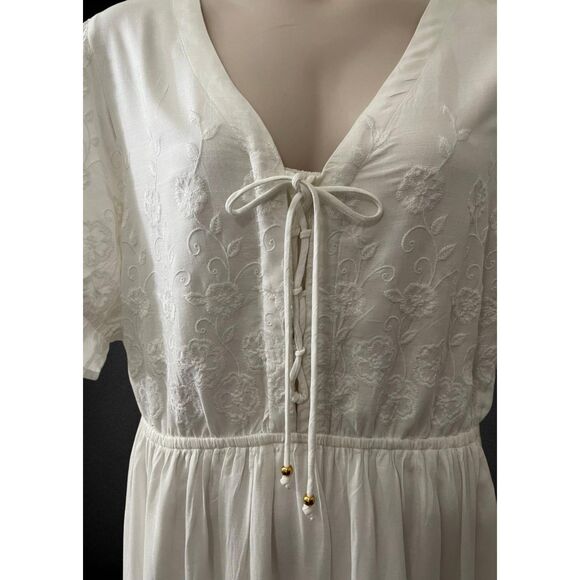 ARNA YORK Emelia Boho Peasant White Maxi Dress, NWT! Size 26/28 - Picture 3 of 9